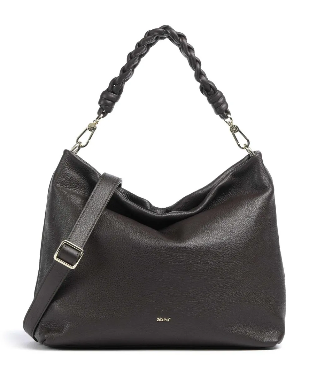 Dalia Soley Beuteltasche genarbtes Leder dunkelbraun