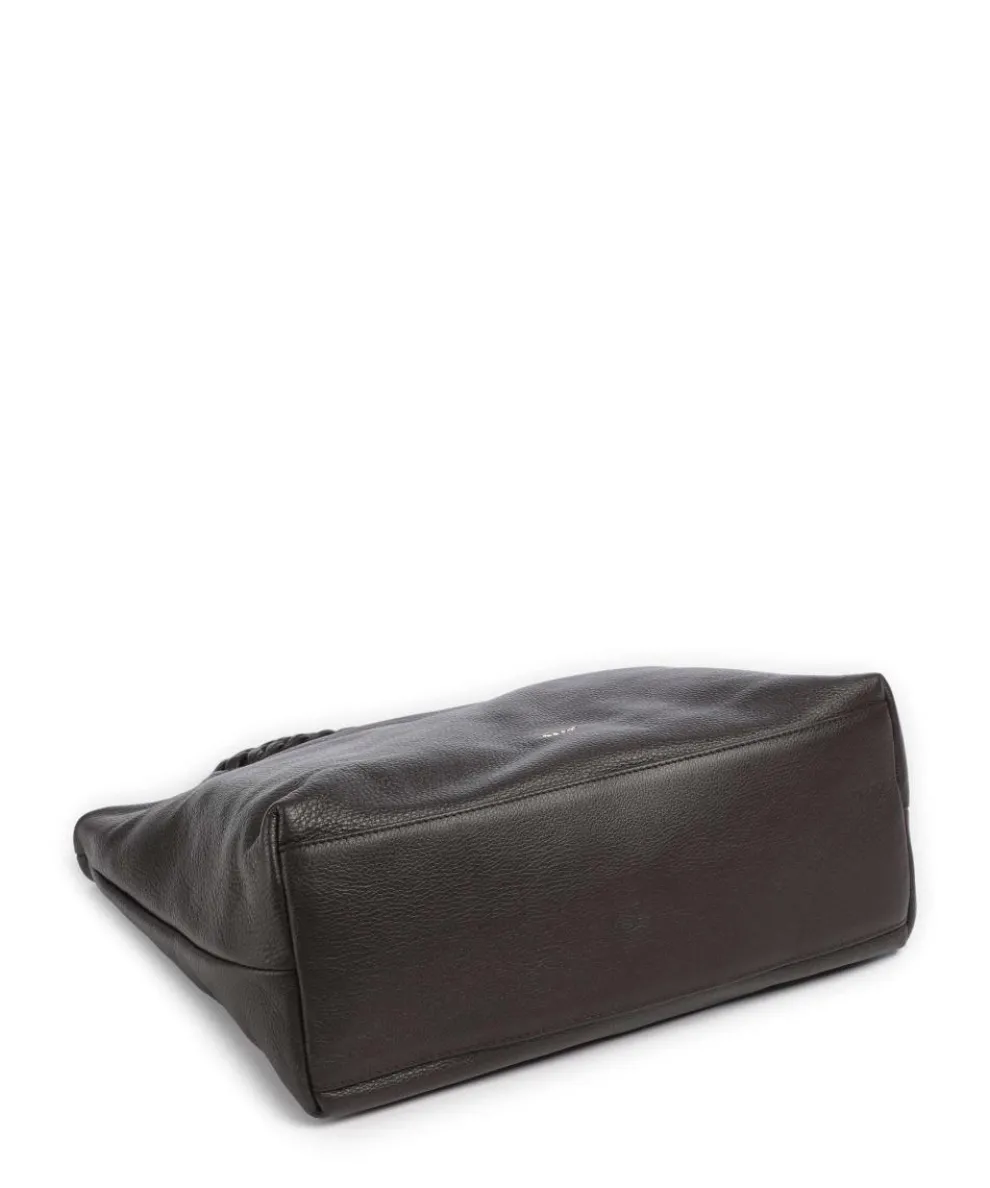 Dalia Soley Beuteltasche genarbtes Leder dunkelbraun