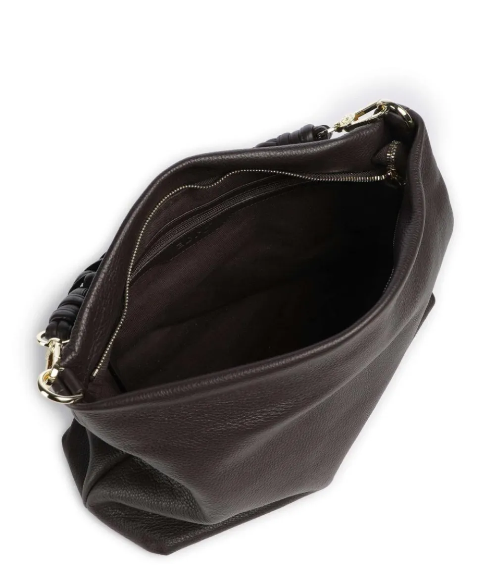 Dalia Soley Beuteltasche genarbtes Leder dunkelbraun