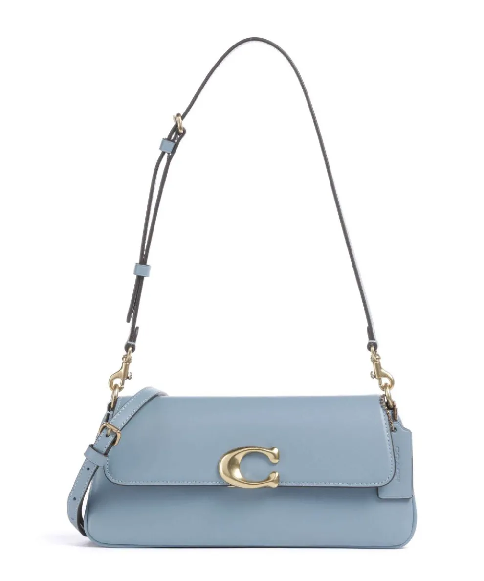 Jet Schultertasche fein genarbtes Rindsleder blaugrau