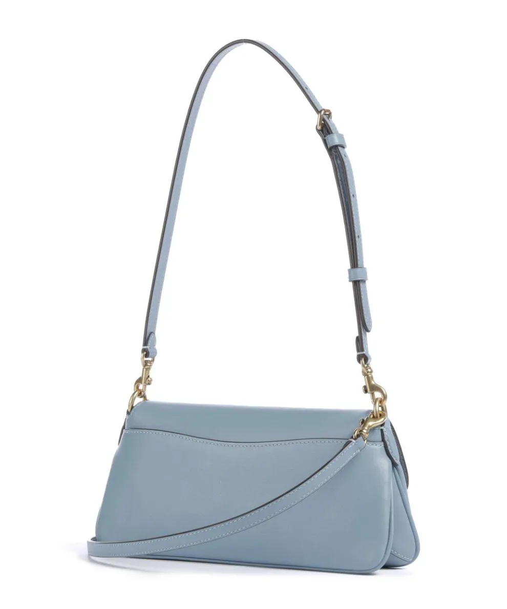 Jet Schultertasche fein genarbtes Rindsleder blaugrau