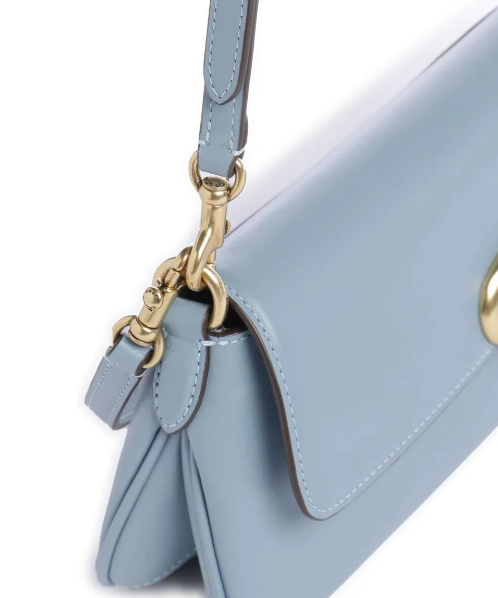 Jet Schultertasche fein genarbtes Rindsleder blaugrau