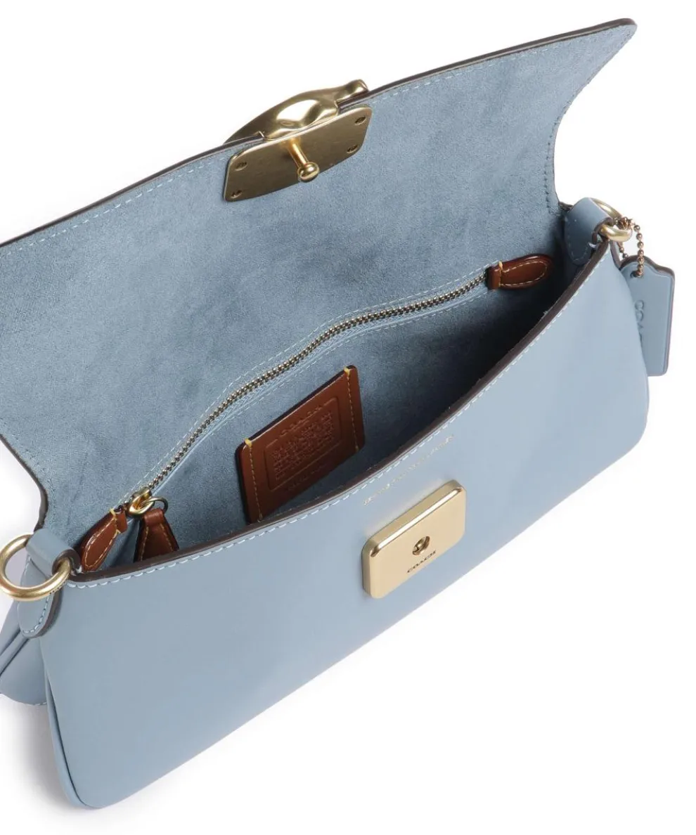 Jet Schultertasche fein genarbtes Rindsleder blaugrau