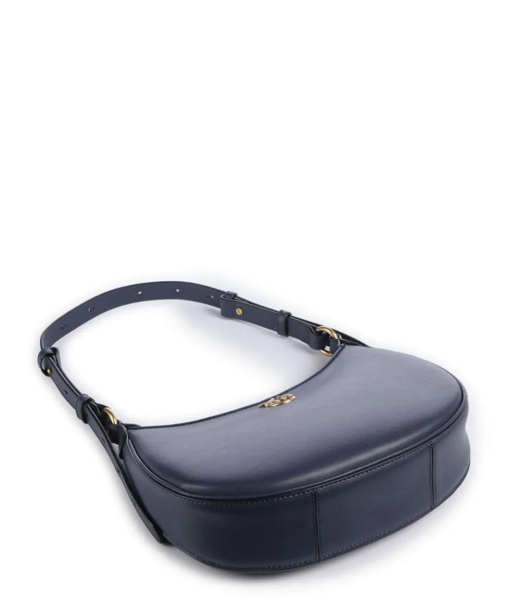 Half Moon Mini Schultertasche fein genarbtes Rindsleder dunkelblau