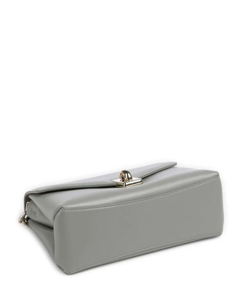 Meridiana M Schultertasche fein genarbtes Kalbsleder graugrün