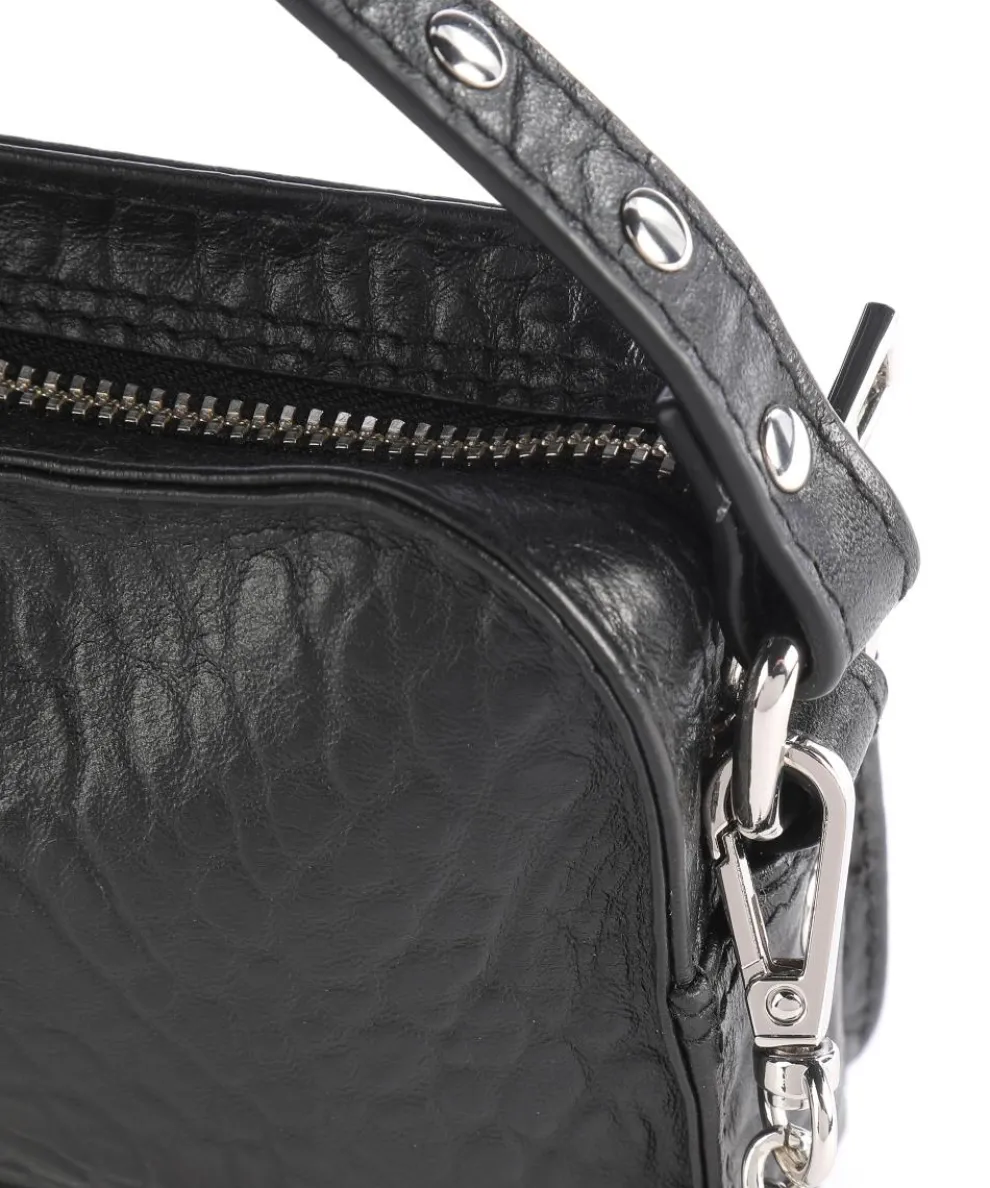 New Zealand Helena Umhängetasche geprägtes Leder schwarz