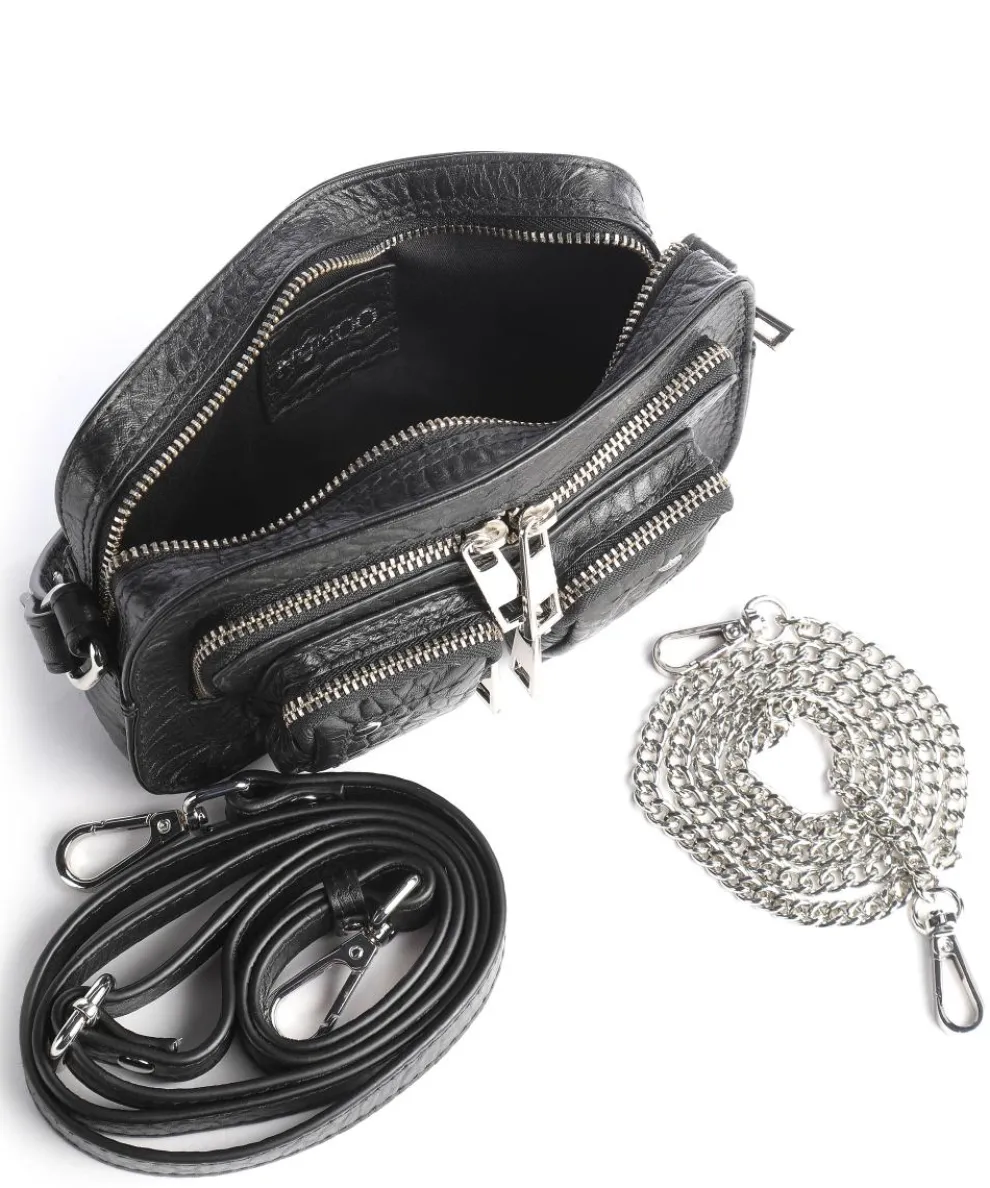 New Zealand Helena Umhängetasche geprägtes Leder schwarz