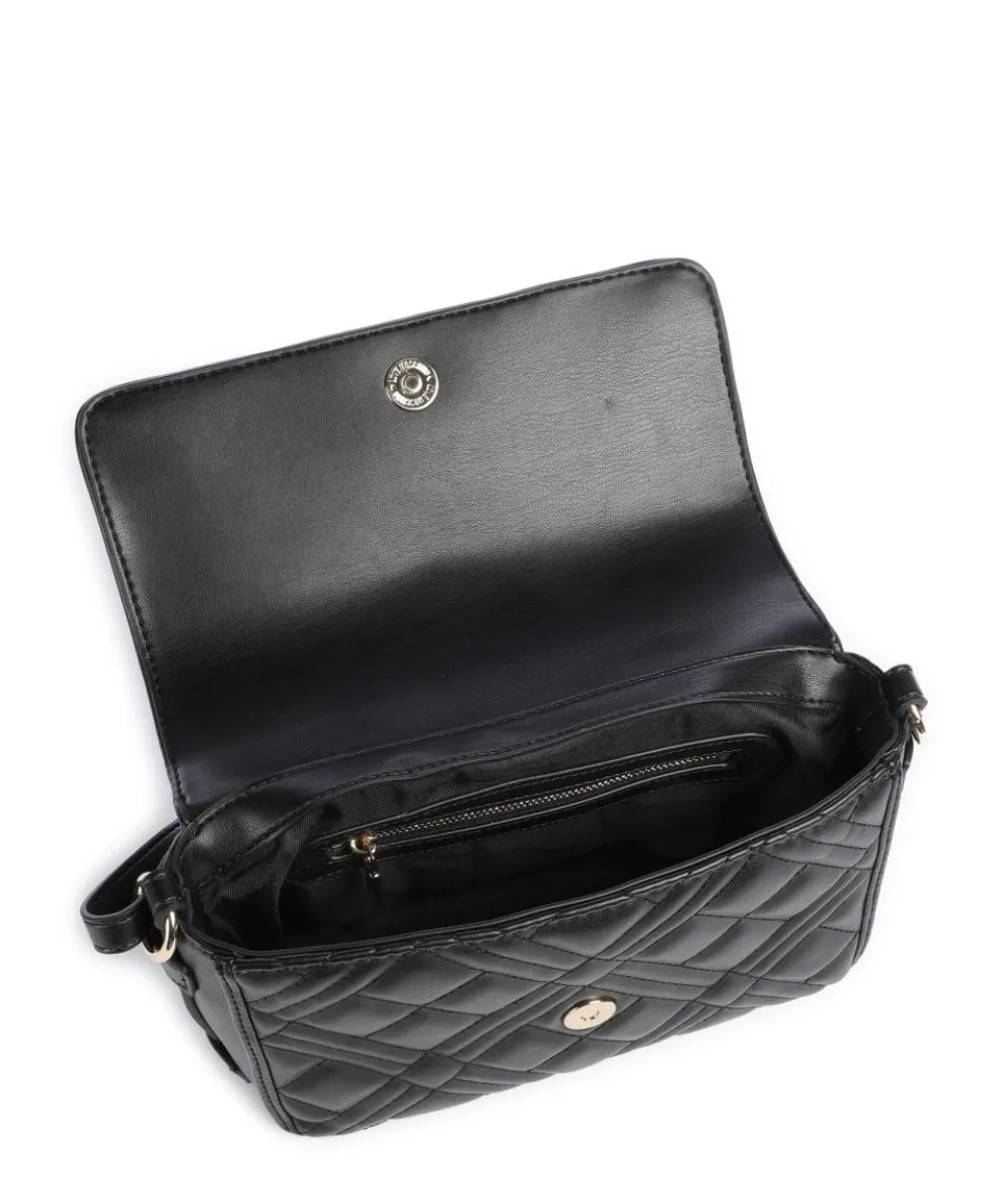 Quilted Umhängetasche Lederimitat schwarz