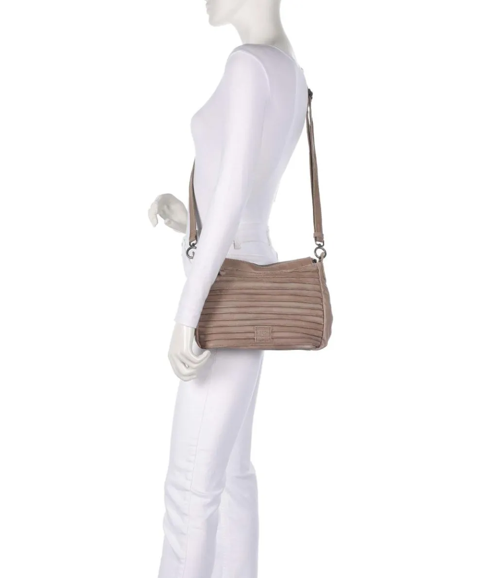 Bestseller Umhängetasche genarbtes Leder taupe