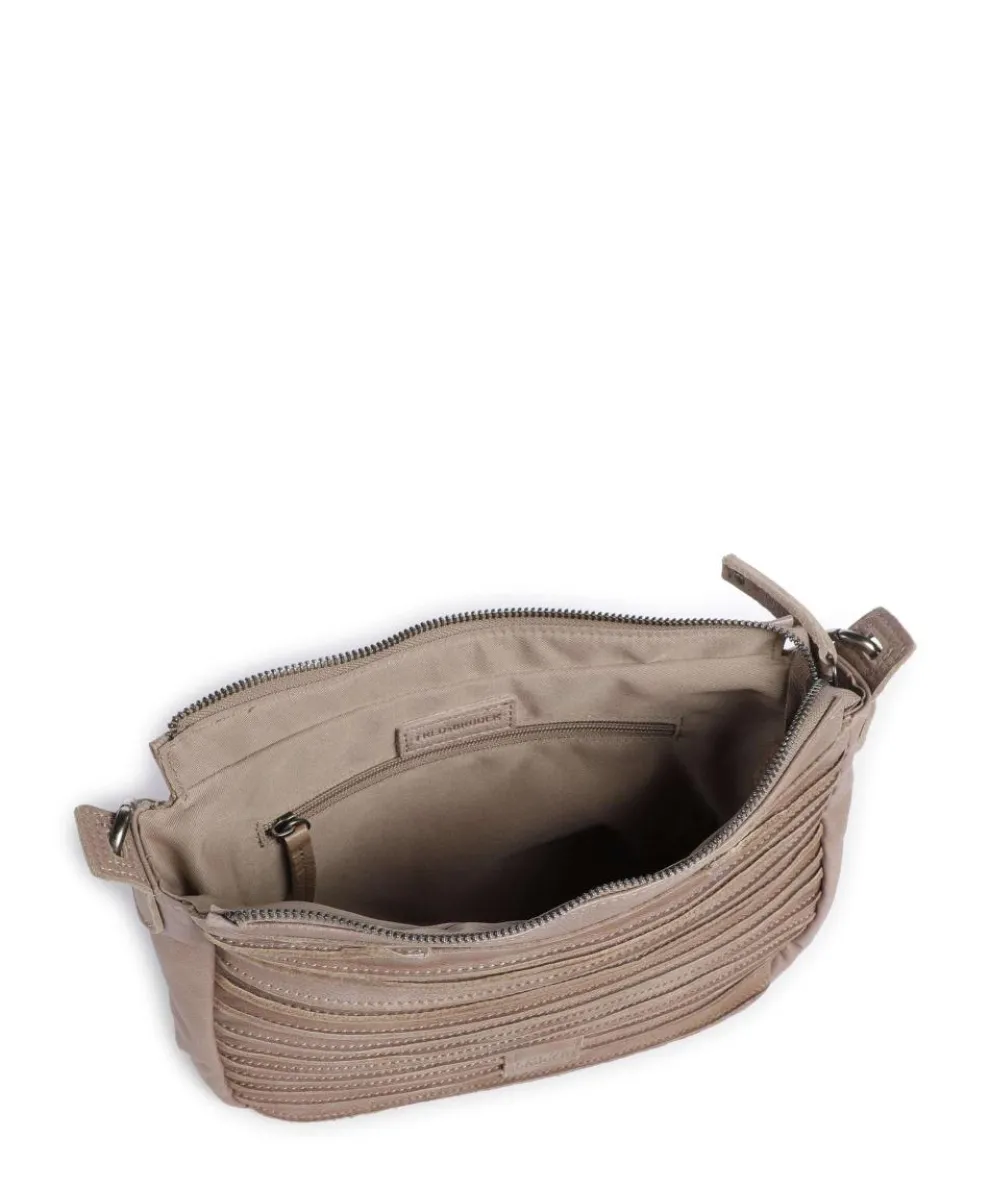 Bestseller Umhängetasche genarbtes Leder taupe