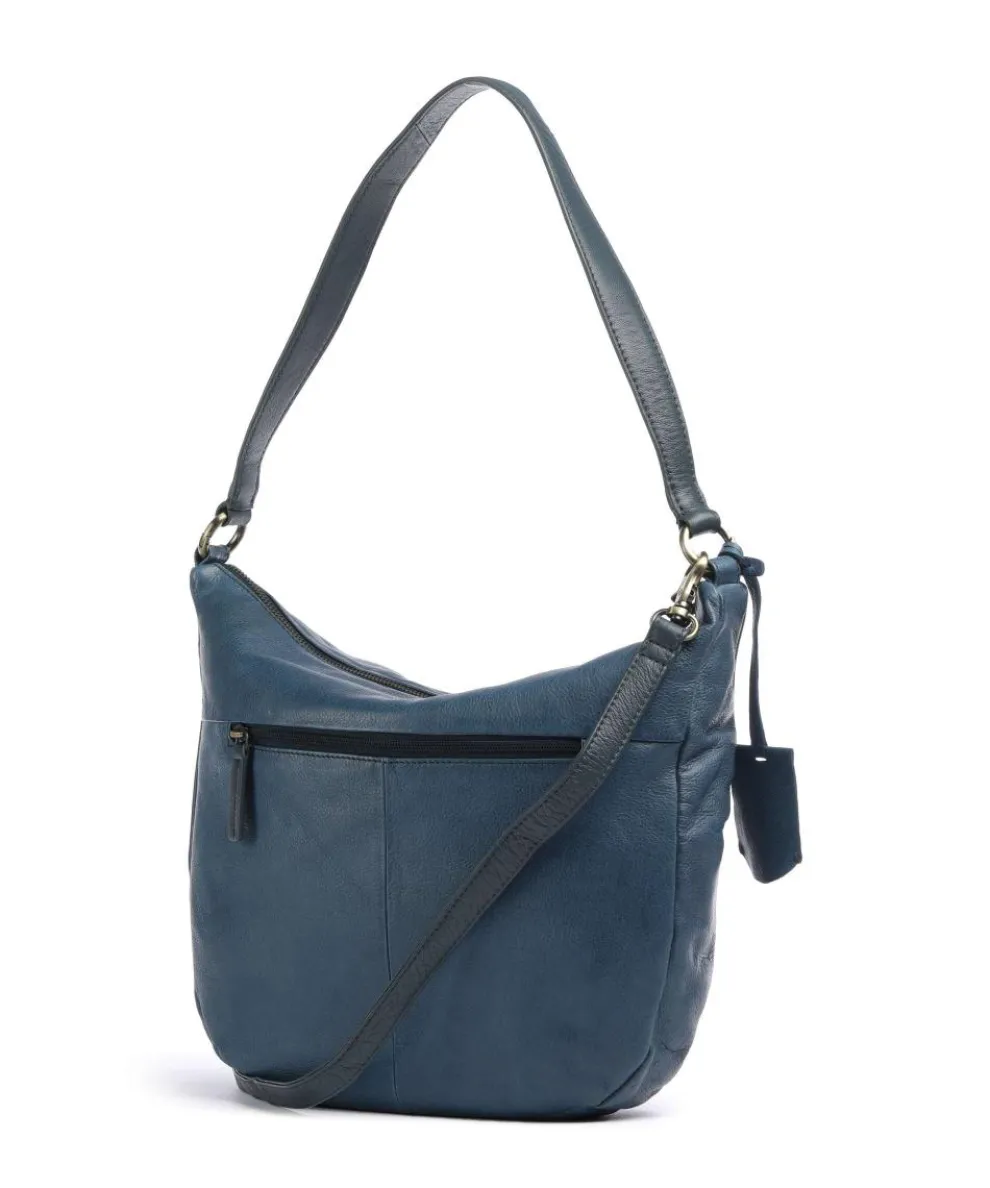 Natural Norah Beuteltasche genarbtes Rindsleder dunkelblau