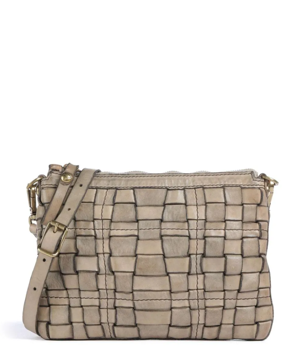 Umhängetasche genarbtes Rindsleder grau