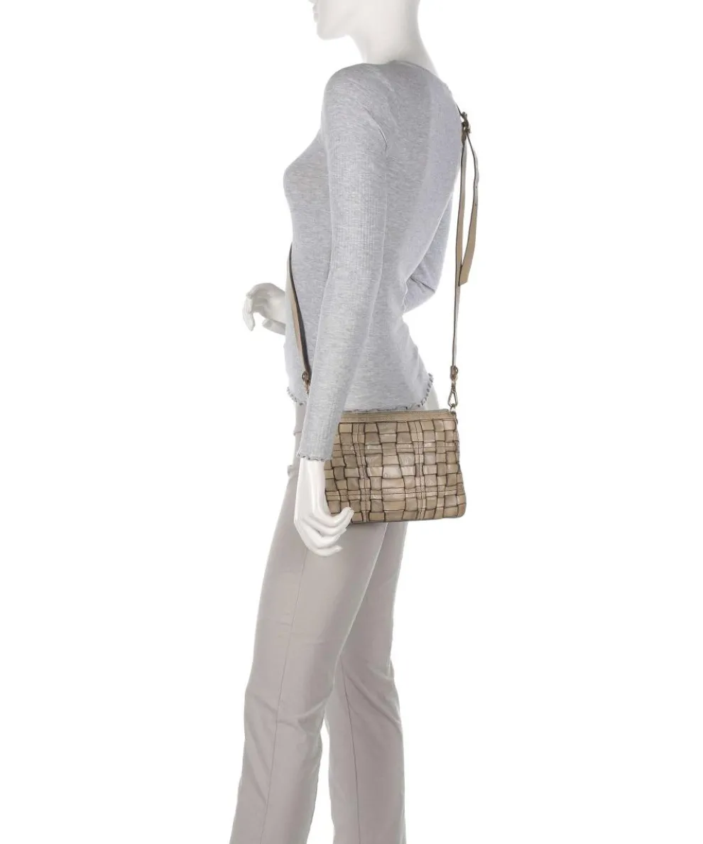 Umhängetasche genarbtes Rindsleder grau