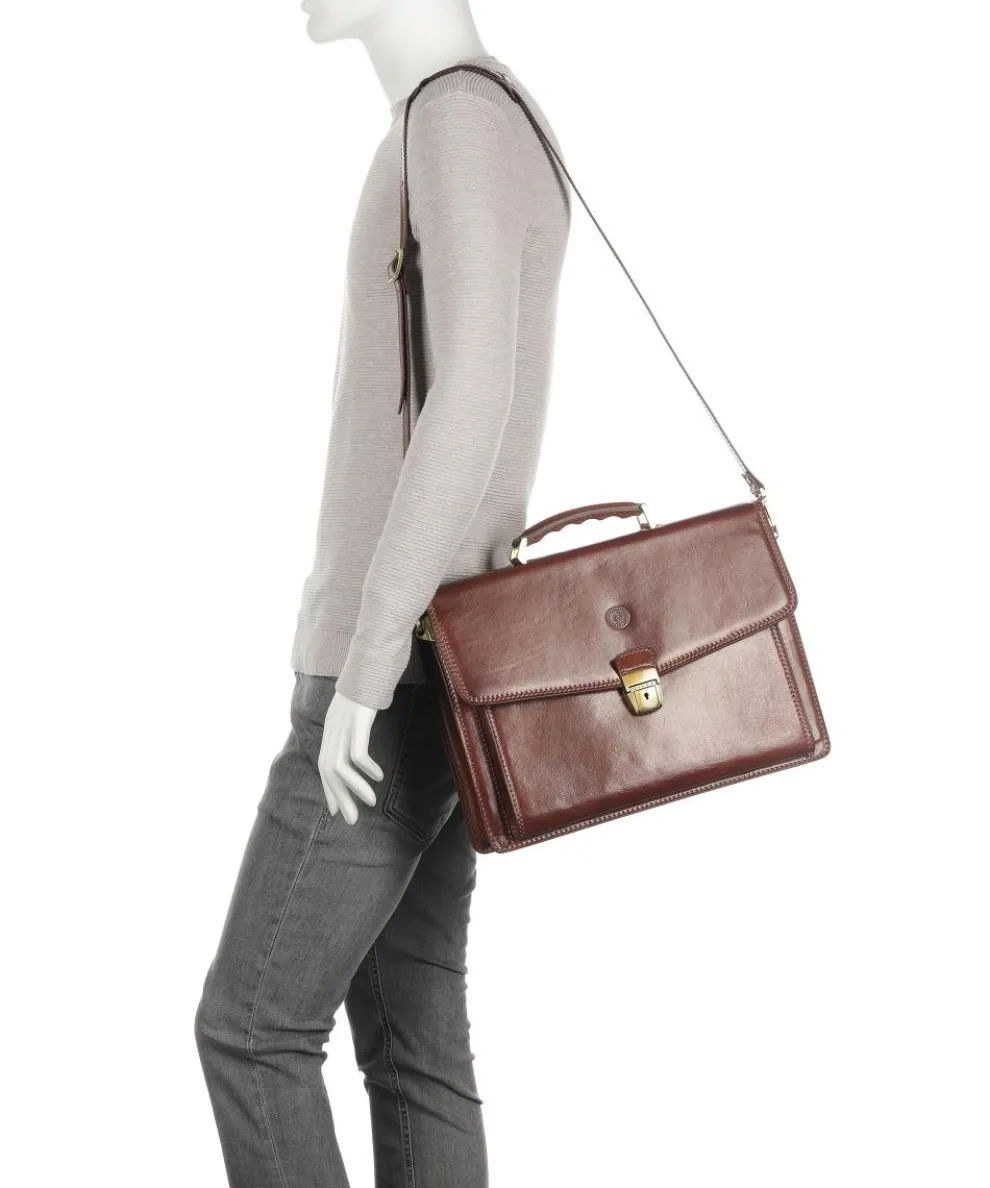 Aktentasche fein genarbtes Rindsleder braun