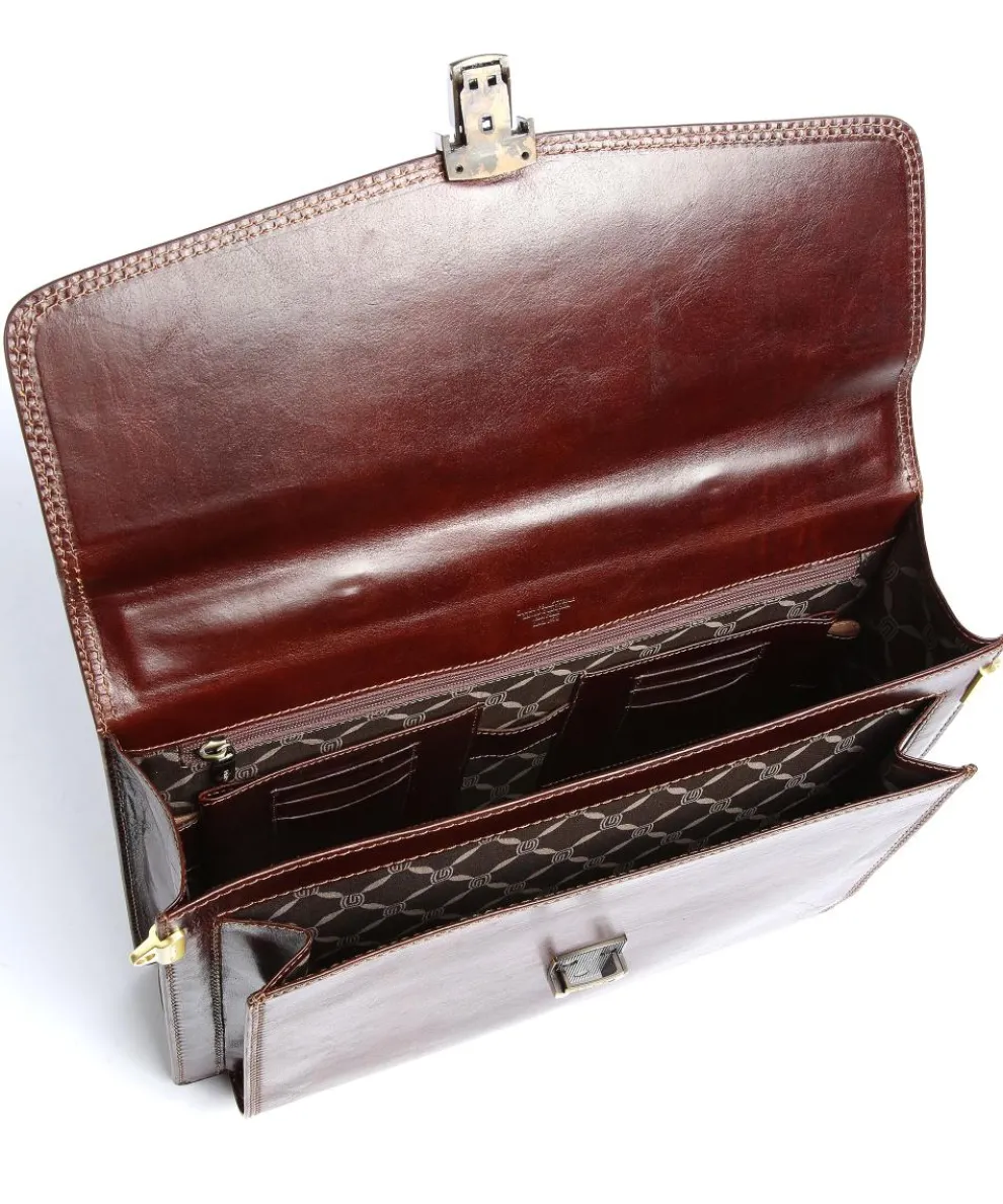 Aktentasche fein genarbtes Rindsleder braun