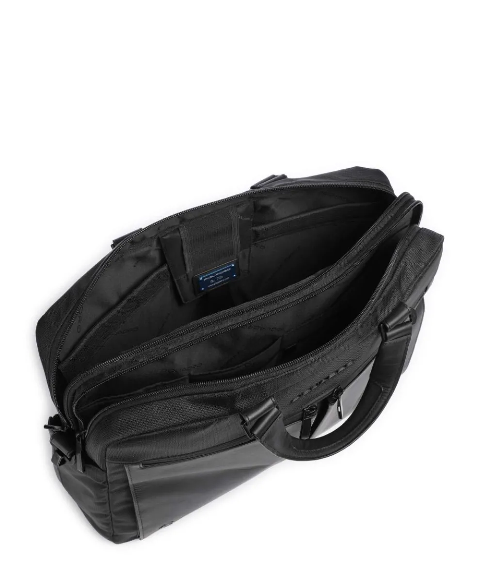 S136 Aktentasche 16″ Nylon, Rindsleder schwarz