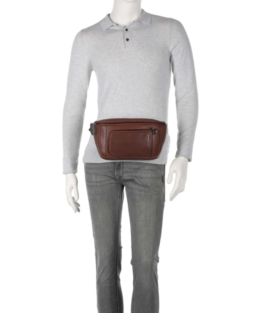 S134 Gürteltasche genarbtes Rindsleder braun