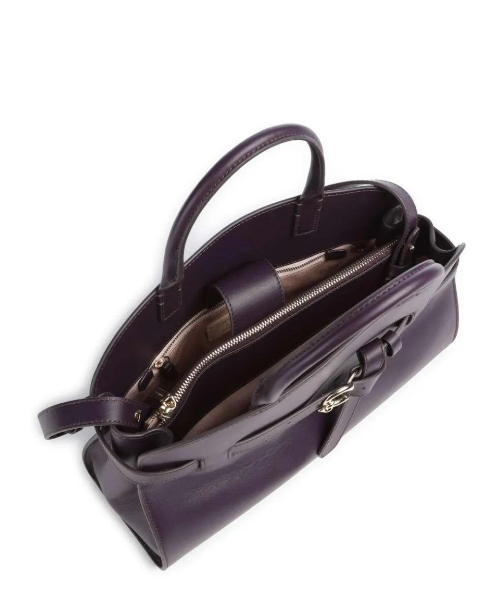 Sabine Handtasche fein genarbtes Rindsleder pflaume