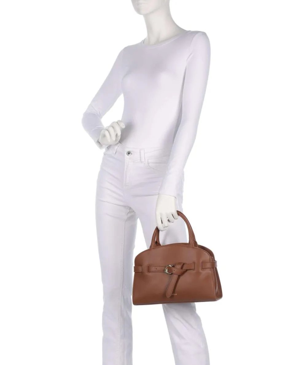 Sabine Handtasche fein genarbtes Rindsleder braun