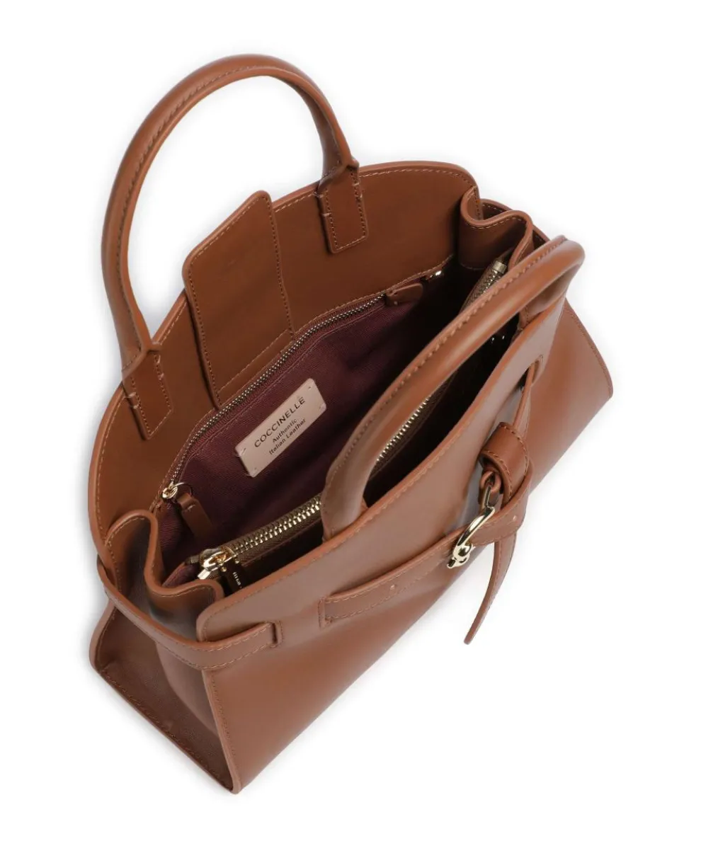 Sabine Handtasche fein genarbtes Rindsleder braun