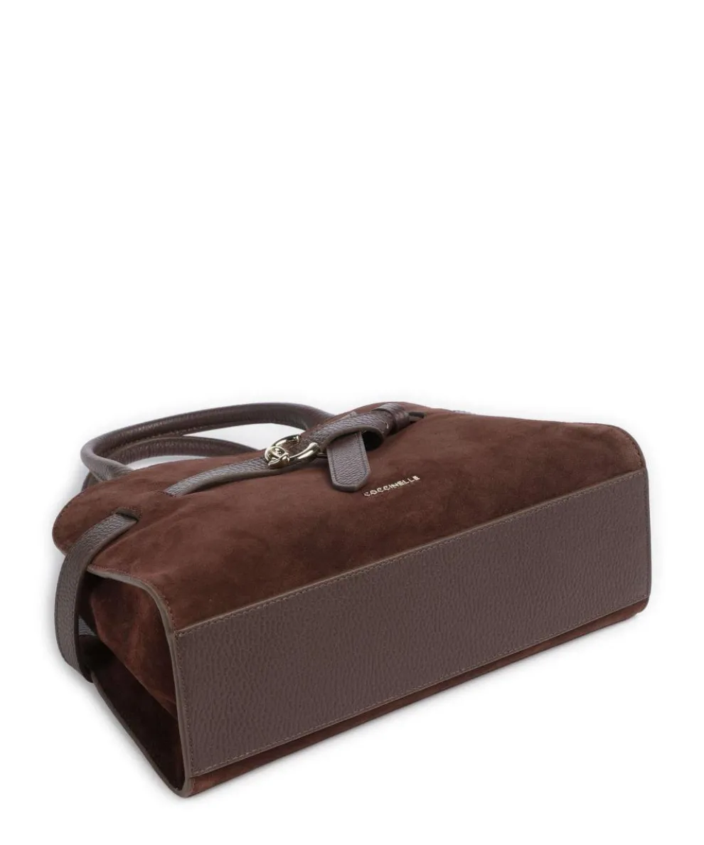 Sabine Suede Handtasche aufgerautes Rindsleder dunkelbraun