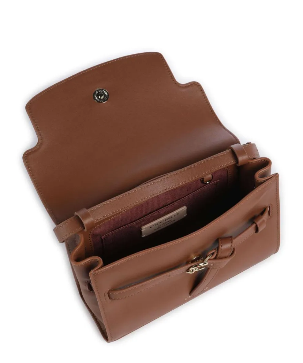 Sabine Umhängetasche fein genarbtes Rindsleder braun