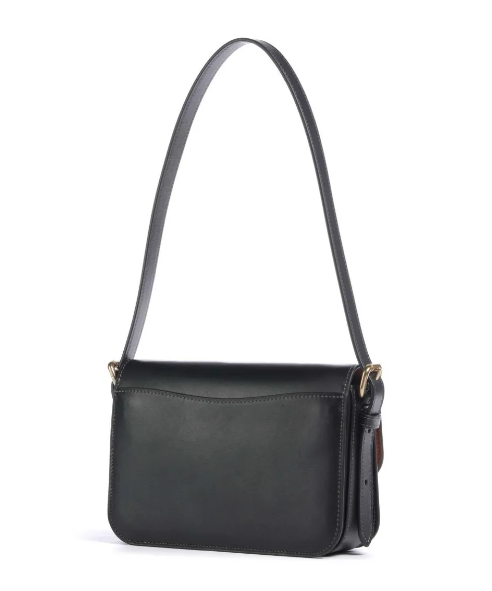 Sage Schultertasche fein genarbtes Rindsleder schwarz