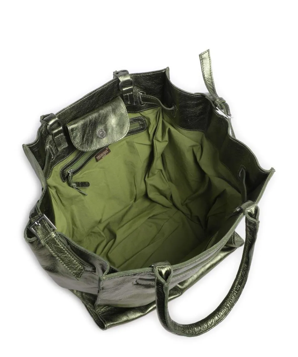 Salvatorgasse 10 Shopper genarbtes Rindsleder dunkelgrün