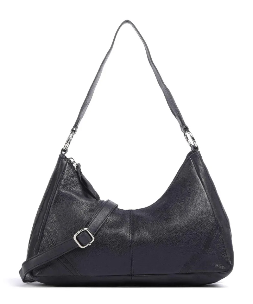 Salvatorianerplatz 3 Schultertasche genarbtes Rindsleder navy