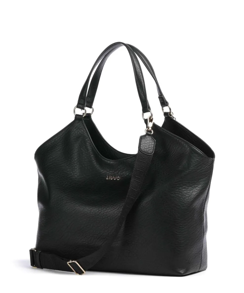 Samiana L Beuteltasche Lederimitat schwarz