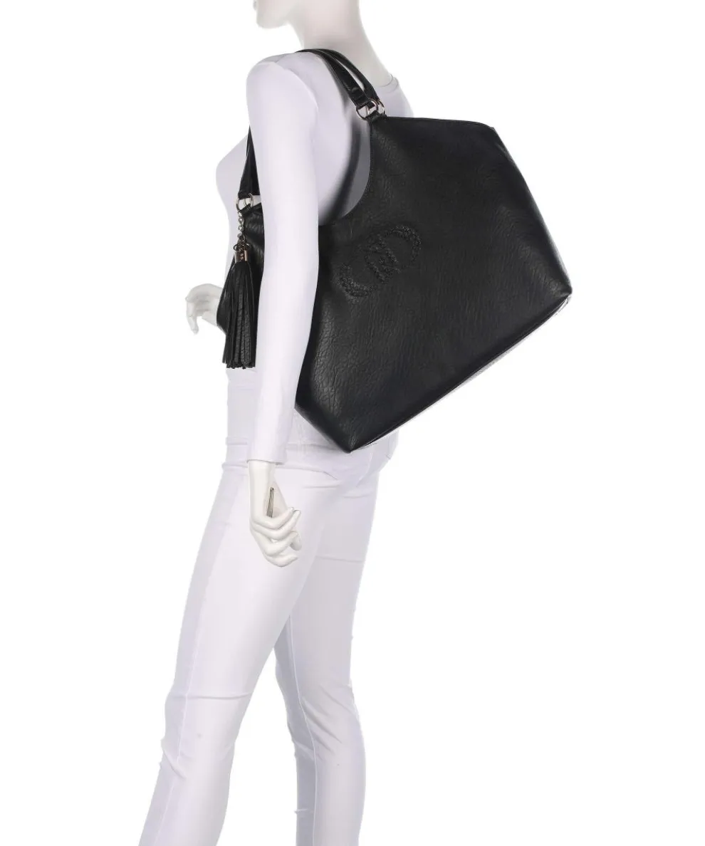 Samiana L Beuteltasche Lederimitat schwarz