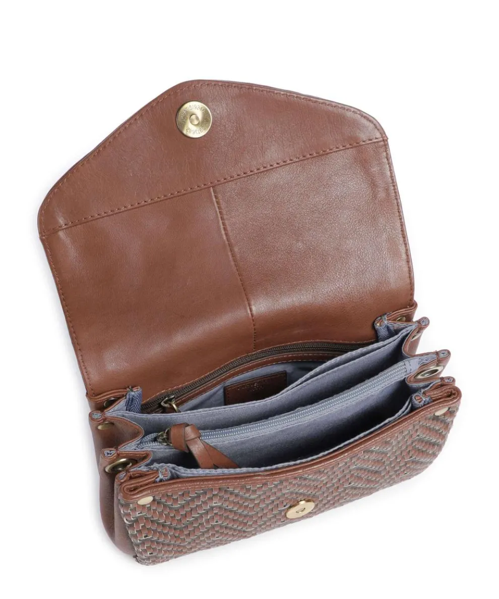 Samos Umhängetasche fein genarbtes Rindsleder braun