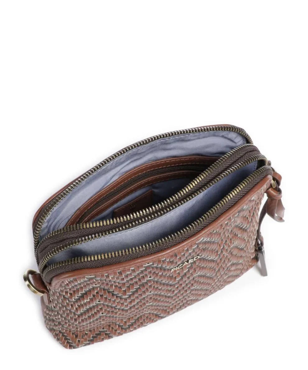 Samos Umhängetasche fein genarbtes Rindsleder braun