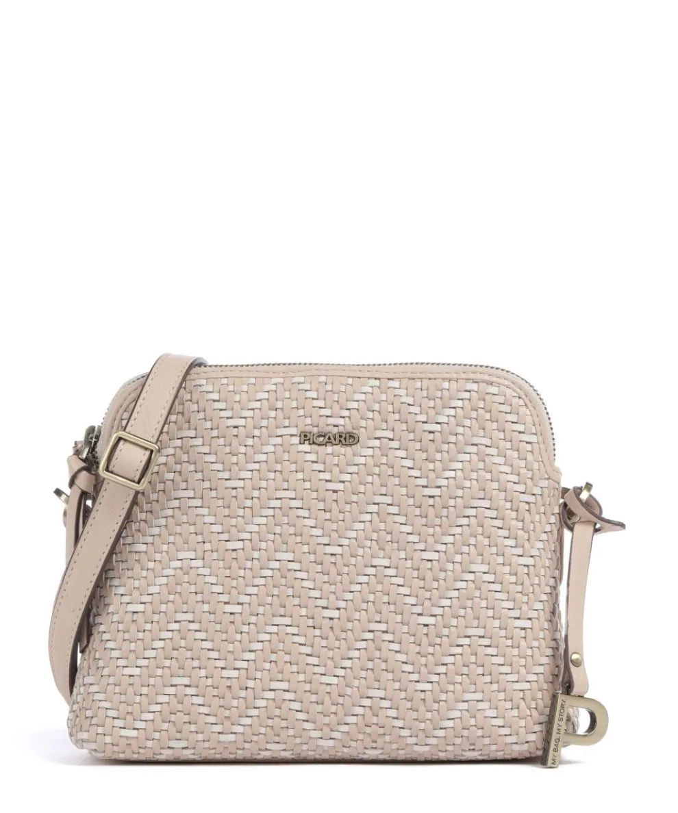 Samos Umhängetasche fein genarbtes Rindsleder beige