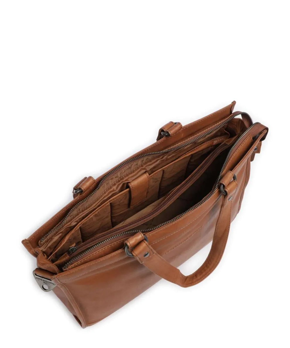 Cow Wax Pull Up Manly Shopper 15″ Rindsleder cognac