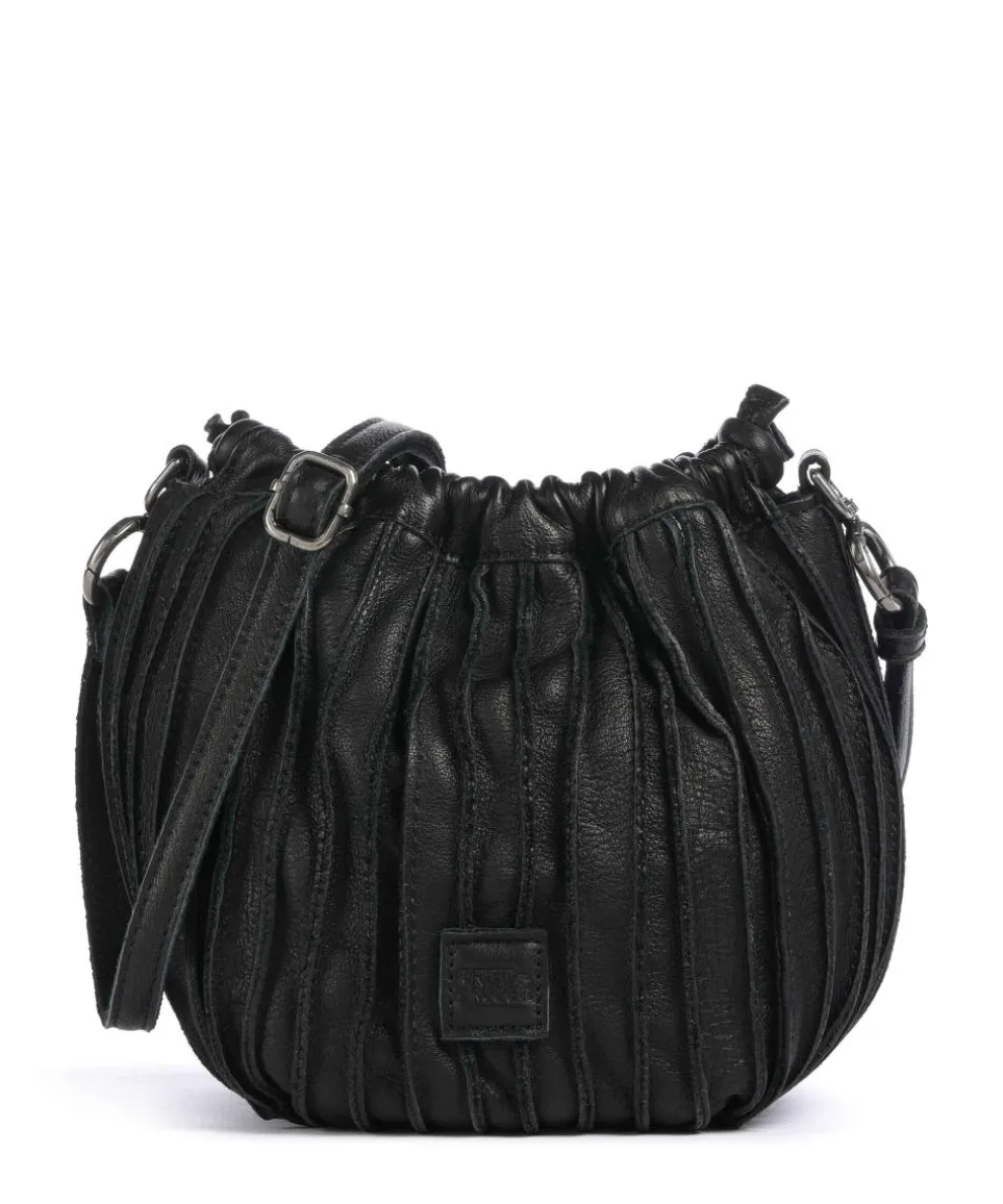 Say Hello Umhängetasche genarbtes Leder schwarz