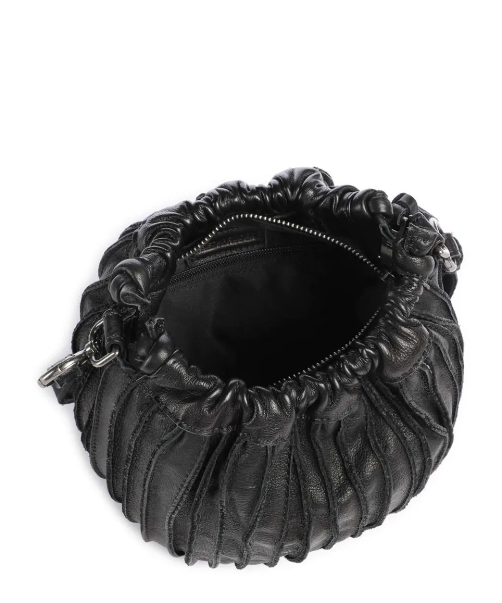 Say Hello Umhängetasche genarbtes Leder schwarz