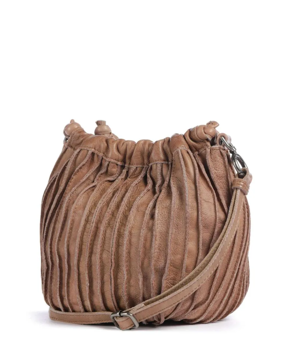 Say Hello Umhängetasche genarbtes Leder karamellbraun