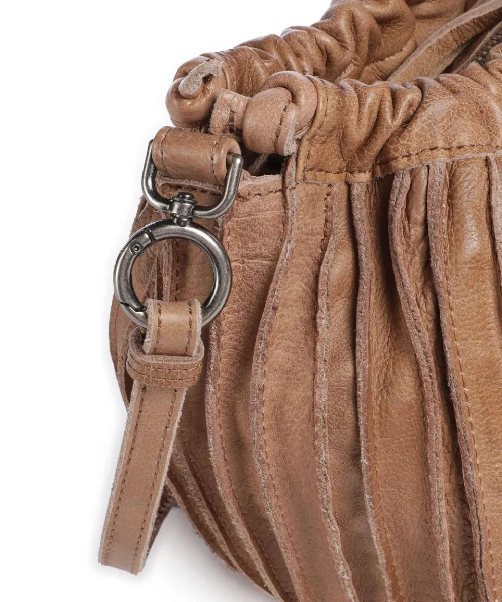 Say Hello Umhängetasche genarbtes Leder karamellbraun