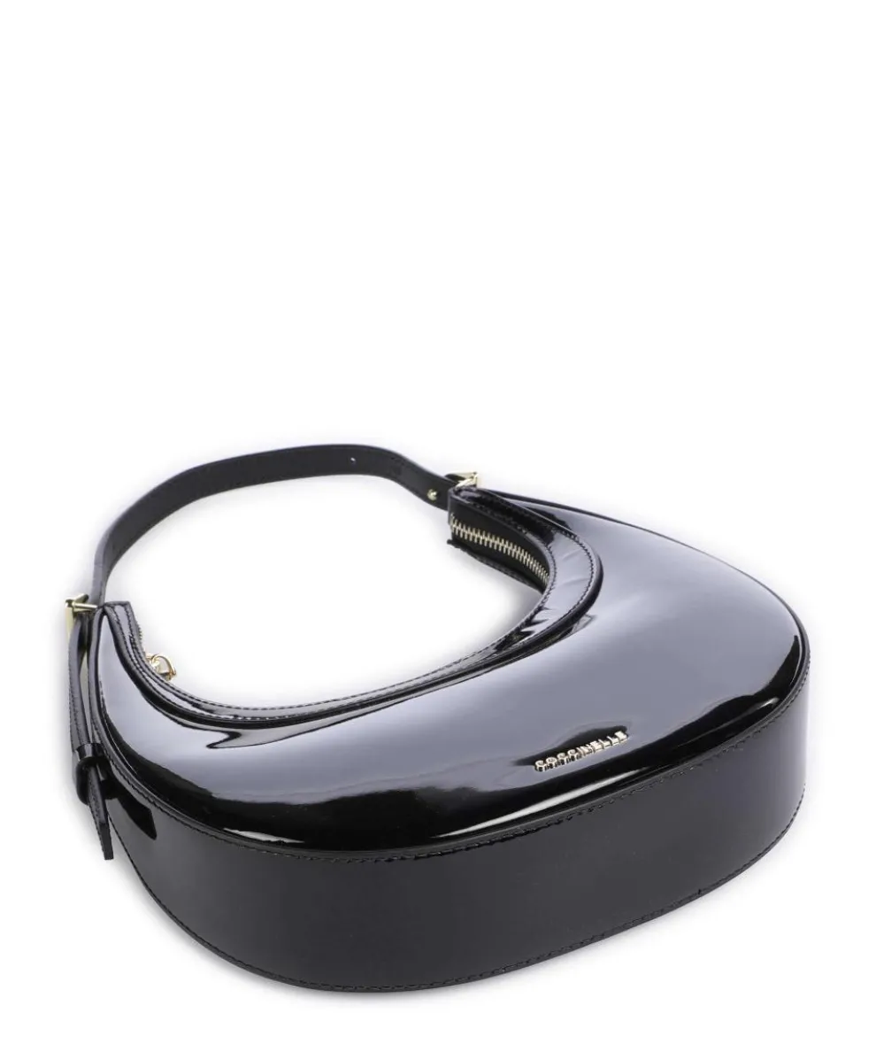 Whisper Patent Schultertasche Leder schwarz