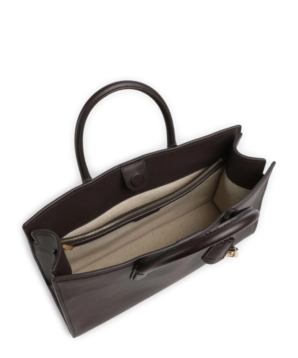 Scarlett Medium Handtasche genarbtes Rindsleder dunkelbraun