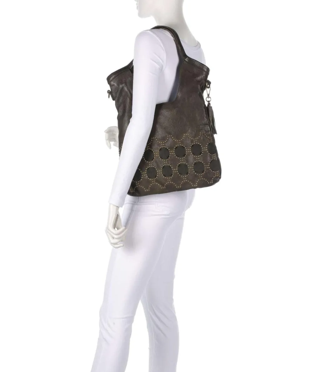 Schubertgasse 5 Shopper genarbtes Leder dunkelgrün