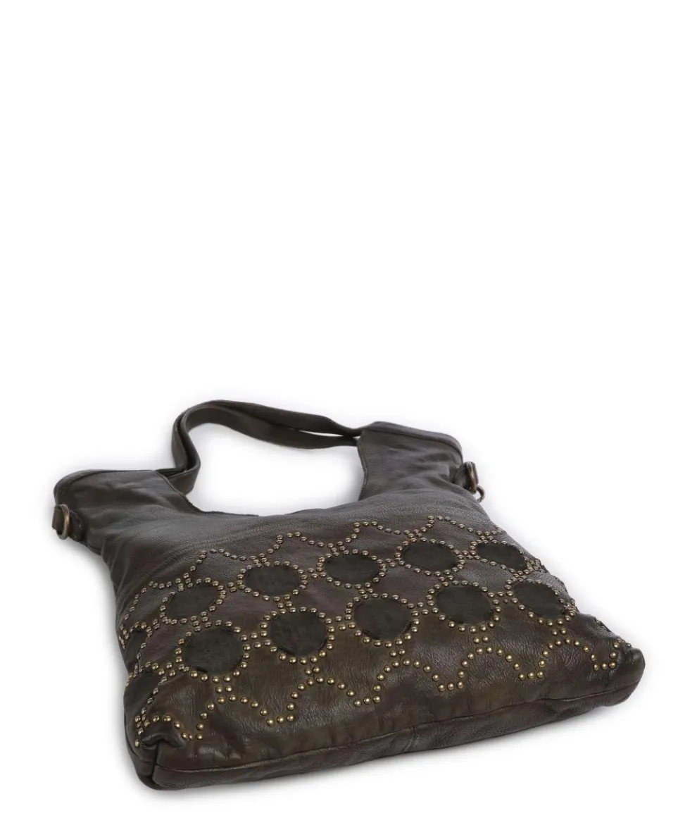 Schubertgasse 5 Shopper genarbtes Leder dunkelgrün