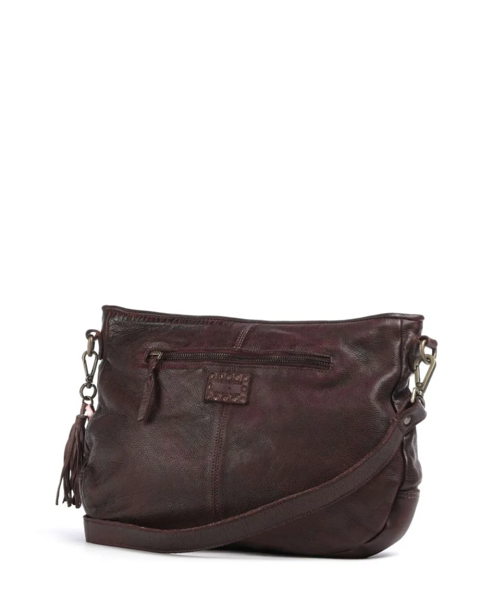 Schubertgasse 4 Umhängetasche genarbtes Rindsleder dunkelbraun