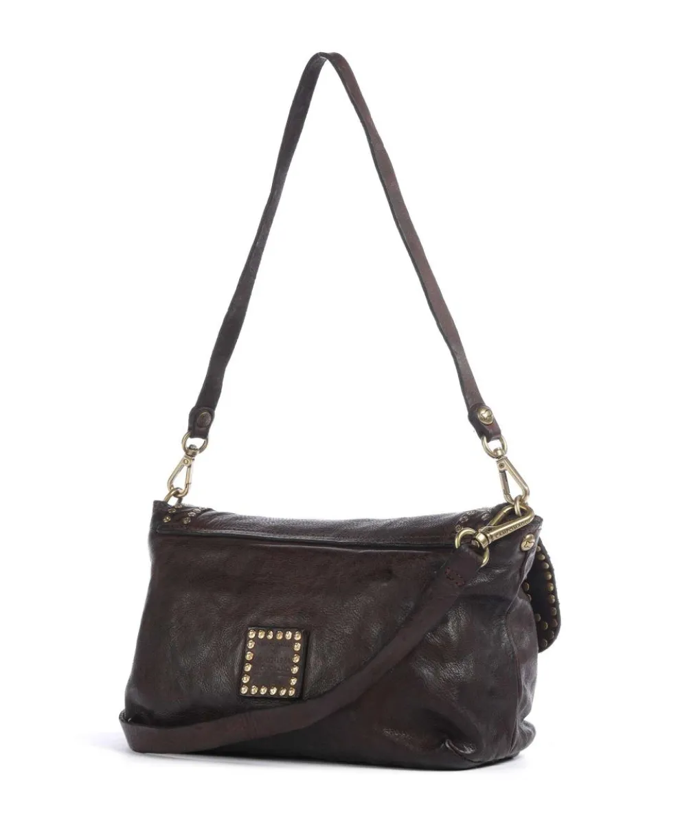 Schultertasche fein genarbtes Rindsleder dunkelbraun