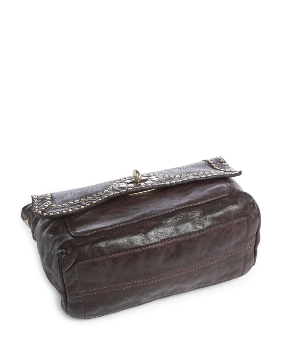 Schultertasche fein genarbtes Rindsleder dunkelbraun