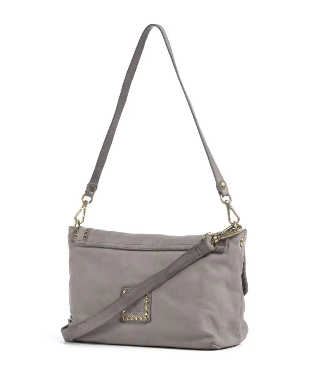 Schultertasche fein genarbtes Rindsleder grau