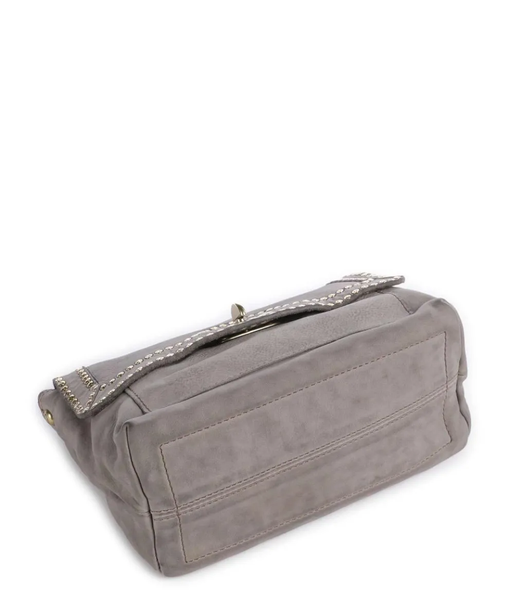 Schultertasche fein genarbtes Rindsleder grau