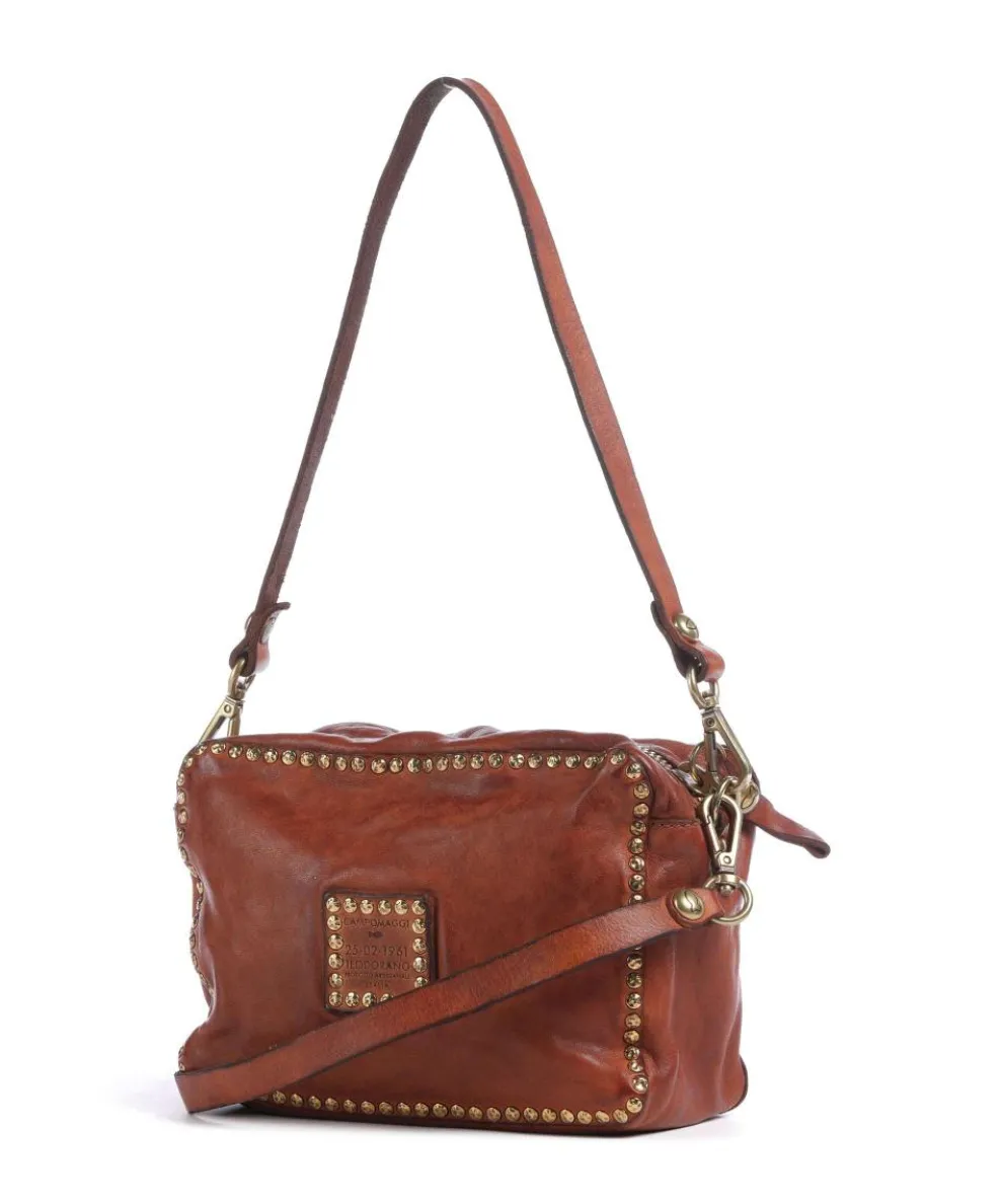 Schultertasche fein genarbtes Kalbsleder cognac