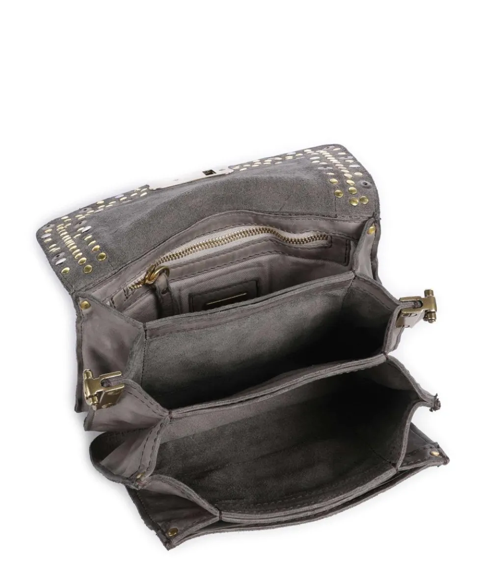 Schultertasche fein genarbtes Rindsleder grau